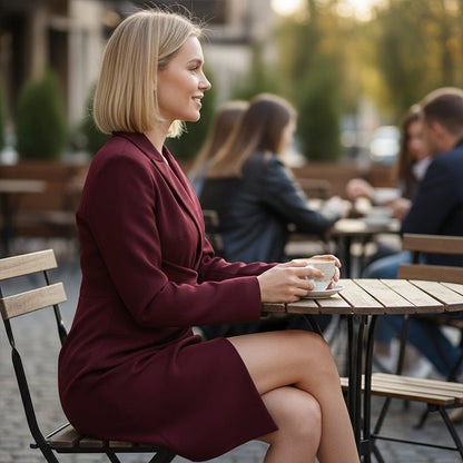 Women’s Elegant V-Neck Wrap Blazer Mini Dress