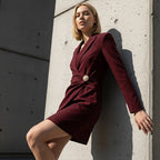 Women’s Elegant V-Neck Wrap Blazer Mini Dress