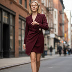 Women’s Elegant V-Neck Wrap Blazer Mini Dress