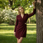 Women’s Elegant V-Neck Wrap Blazer Mini Dress