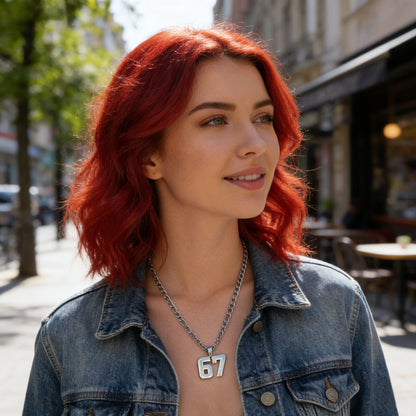 🔥Hot Sale✨ 67 Number Pendant Necklace – Fashion Statement Piece, 925 Sterling Silver & Gift Box 💎🎁