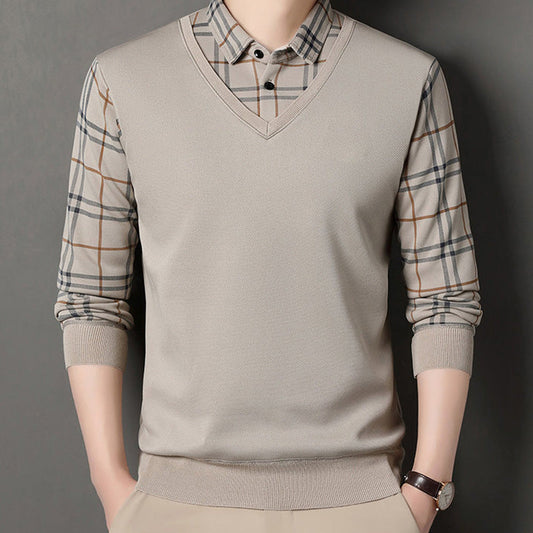 💖Men's Layered Style Long Sleeve Top