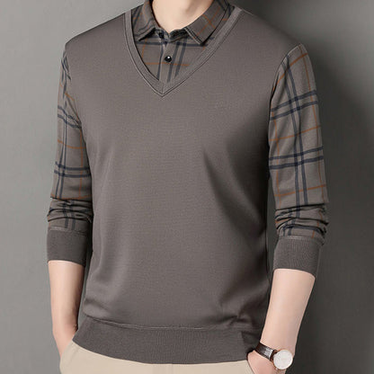 💖Men's Layered Style Long Sleeve Top