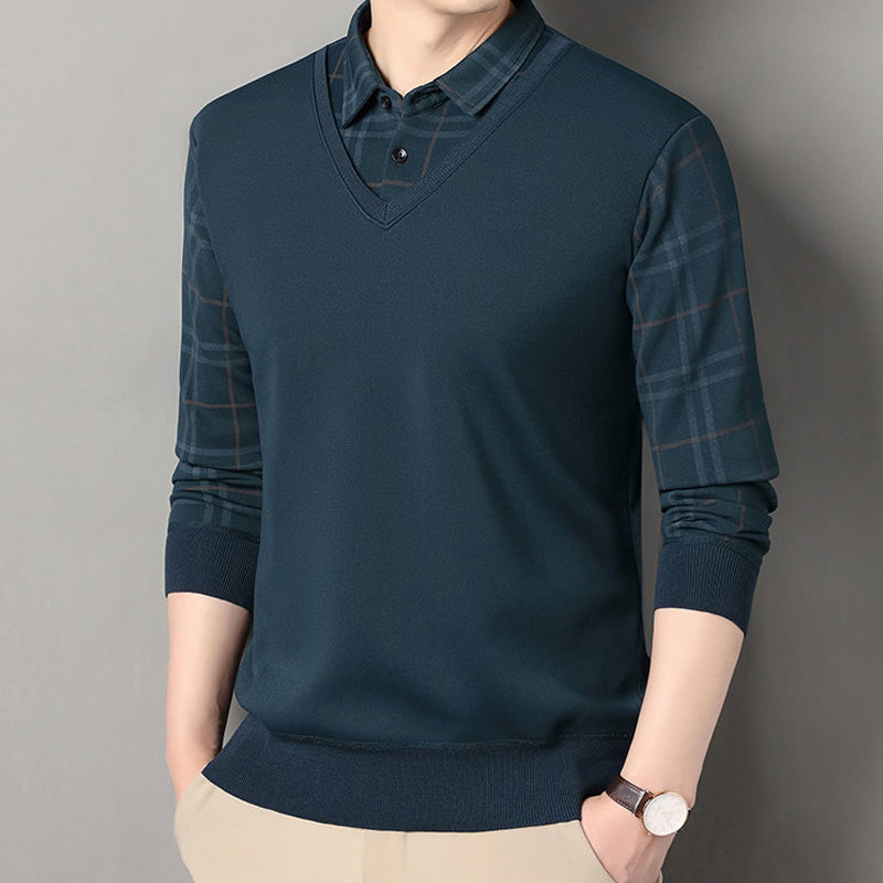 💖Men's Layered Style Long Sleeve Top
