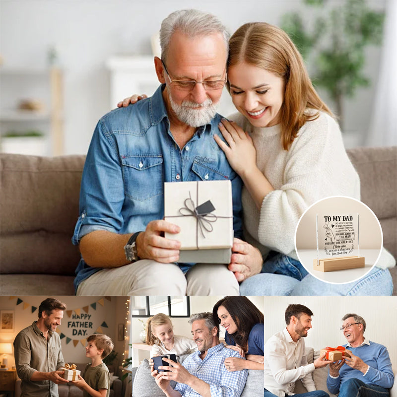 Heartfelt "To My Dad" Acrylic Plaque with Wooden Stand