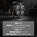 3-Inch 60W Dual-Color LED Spotlight Pods