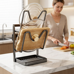 Kitchen Pot Lid and Cutting Board Organizer Rack