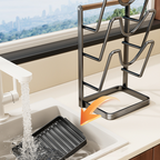 Kitchen Pot Lid and Cutting Board Organizer Rack
