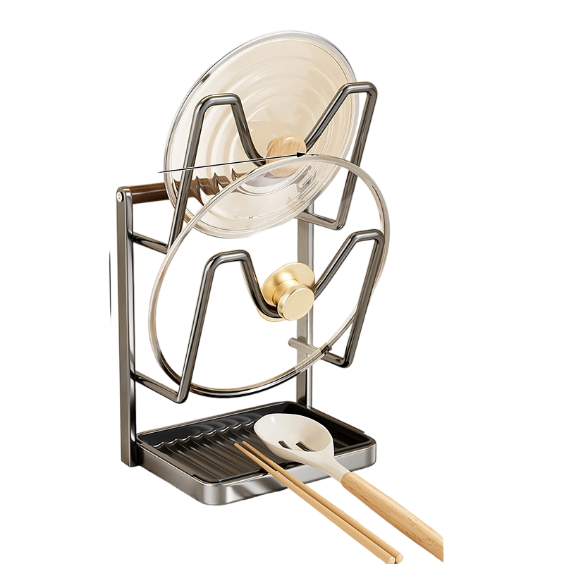 Kitchen Pot Lid and Cutting Board Organizer Rack