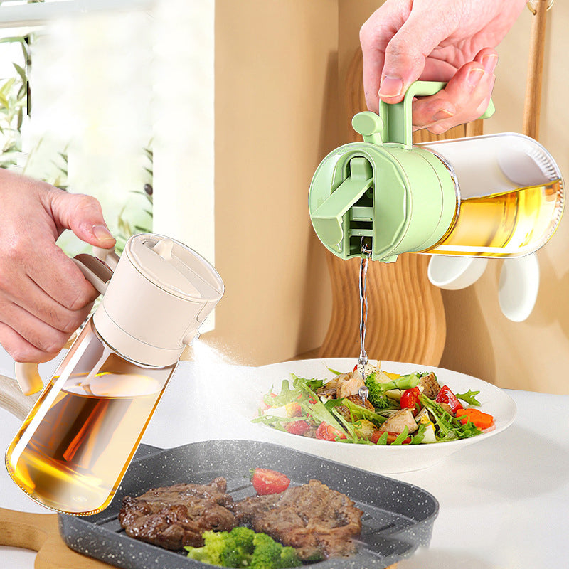 Dual-Function Oil Dispenser with Spray Nozzle