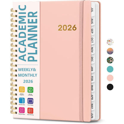 2026 Spiral Bound A5 Planner with Monthly Tabs