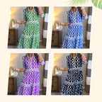 🌸💐Women’s Geometric Print V-Neck Maxi Dress