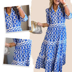 🌸💐Women’s Geometric Print V-Neck Maxi Dress