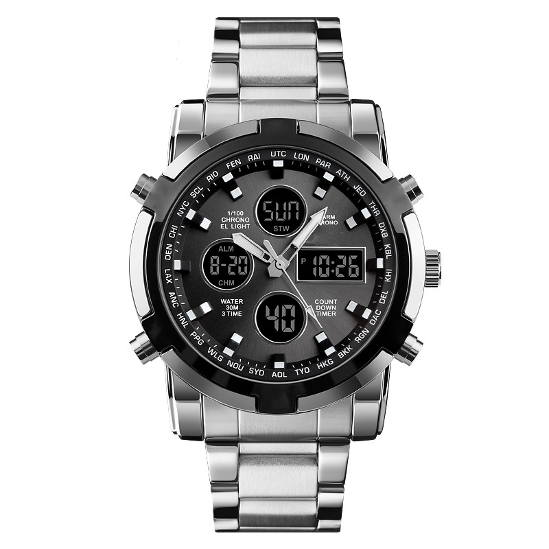 Waterproof Military Watch for Men – Analog-Digital, Stainless Steel & Shock-Resistant 🛡️