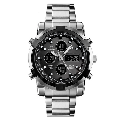 Waterproof Military Watch for Men – Analog-Digital, Stainless Steel & Shock-Resistant 🛡️