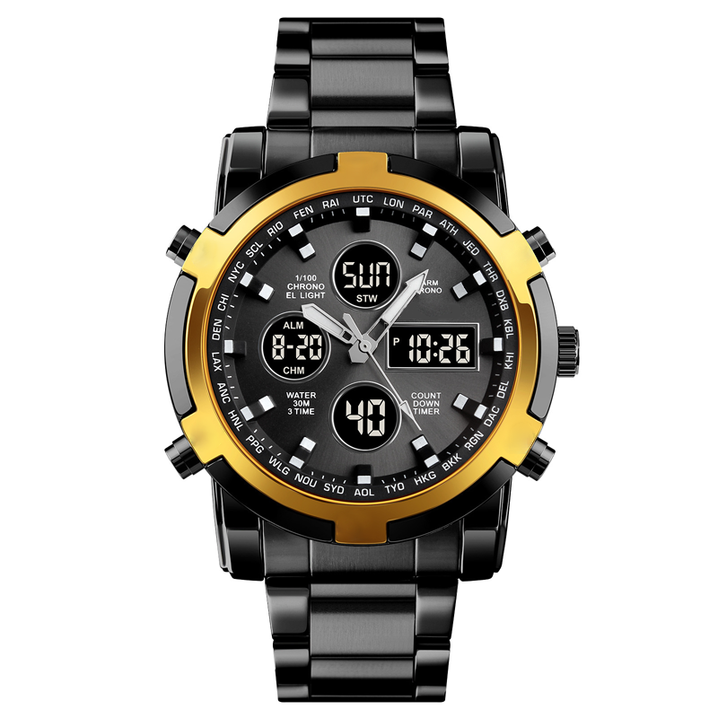 Waterproof Military Watch for Men – Analog-Digital, Stainless Steel & Shock-Resistant 🛡️
