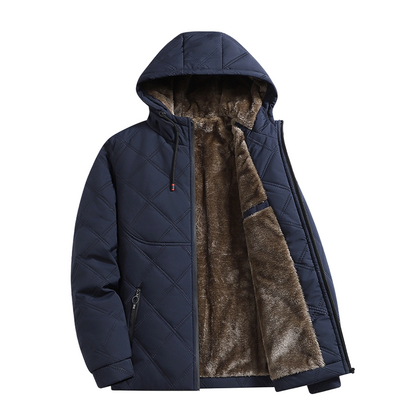 Men's Plush-Lined Hooded Winter Jacket