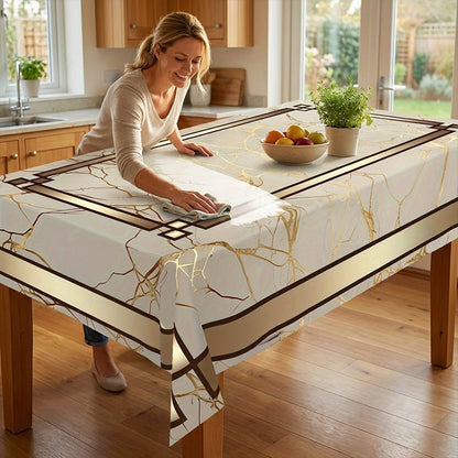 Waterproof Marble-Print Tablecloth
