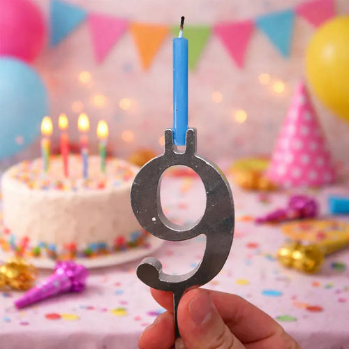 0-9 Number Birthday Cake Candle Holder Set