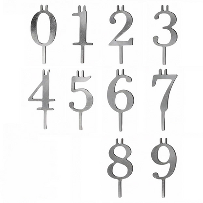 0-9 Number Birthday Cake Candle Holder Set