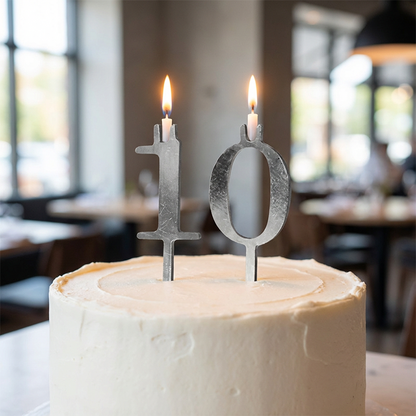 0-9 Number Birthday Cake Candle Holder Set