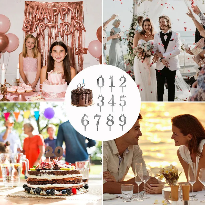 0-9 Number Birthday Cake Candle Holder Set