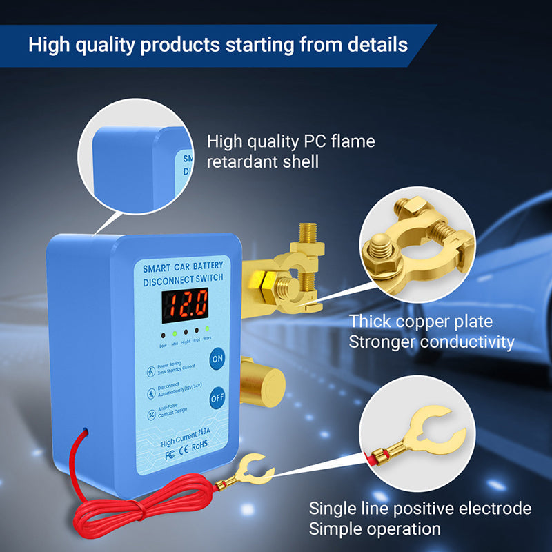 Anti-Theft Car Battery Disconnect Switch with Remote