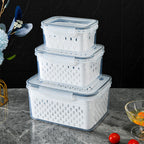 🍓✨ 3-PC Fruit Container Set – Removable Colander, Leak-Proof & Stackable 🧊
