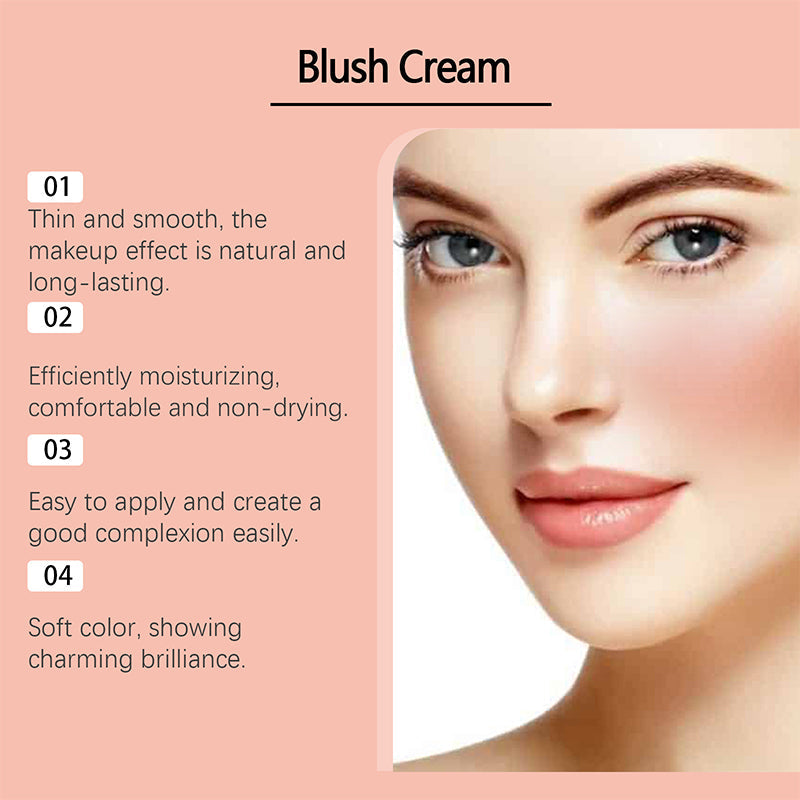Natural Long-Lasting Shimmer Blush Cream