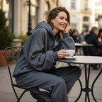 Women's Glitter Zip-Up Hoodie and Wide-Leg Pants Set