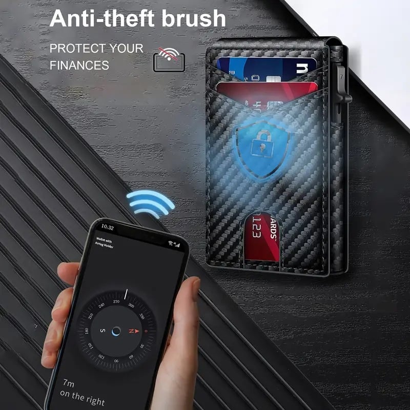 💳Slim Pop Up RFID Wallet Leather Card Holder with Money💥