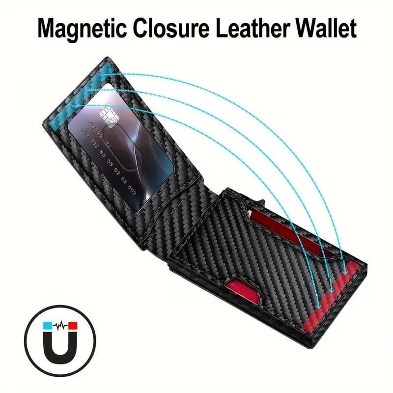 💳Slim Pop Up RFID Wallet Leather Card Holder with Money💥