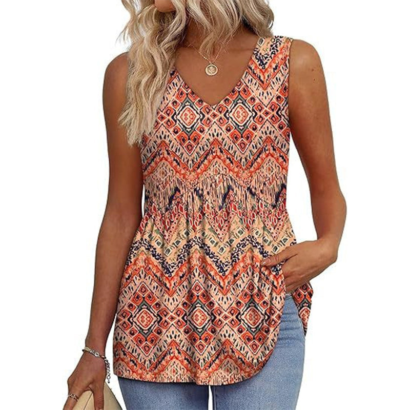 Women's Elegant Sleeveless V-Neck Top