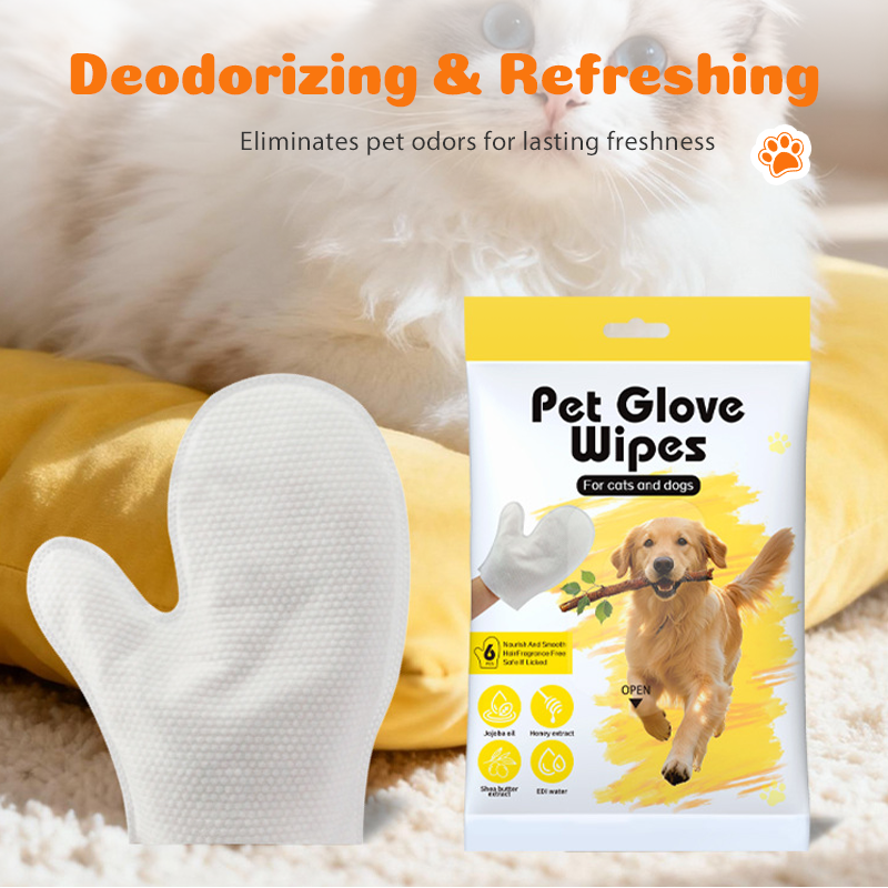 Pet Grooming Glove Wipes for Dogs & Cats - 6PCS/Pack