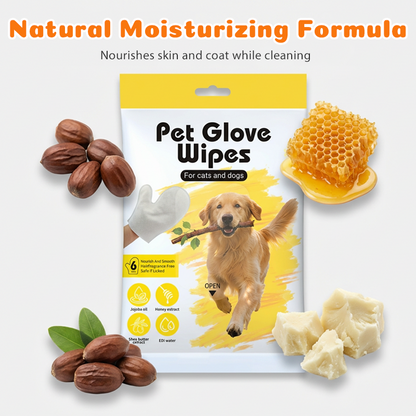 Pet Grooming Glove Wipes for Dogs & Cats - 6PCS/Pack