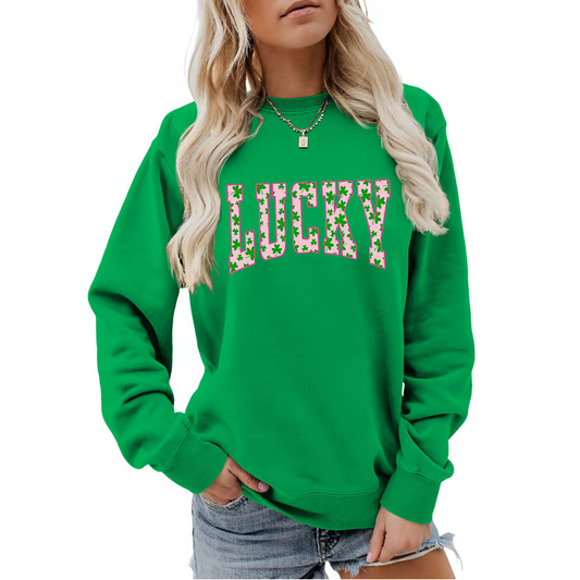 🍀St. Patrick’s Day Essential! Women's Lucky Shamrock Graphic Sweatshirt