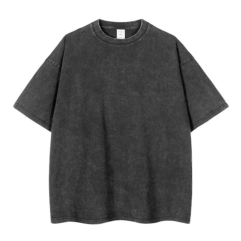 🔥Loose Vintage Solid Color Short Sleeve Top