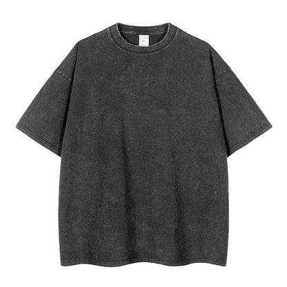 🔥Loose Vintage Solid Color Short Sleeve Top
