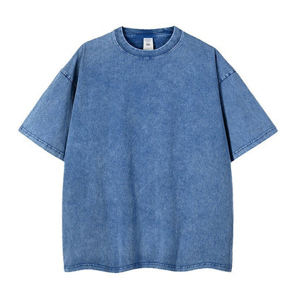 🔥Loose Vintage Solid Color Short Sleeve Top
