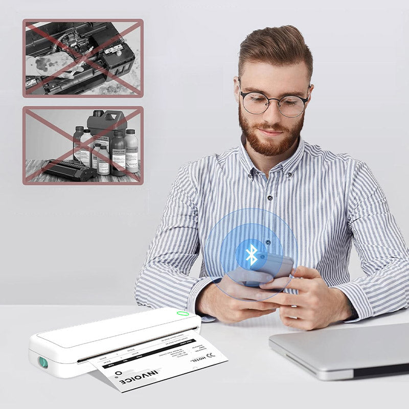 A4 Mini Thermal Wireless Printer with Paper