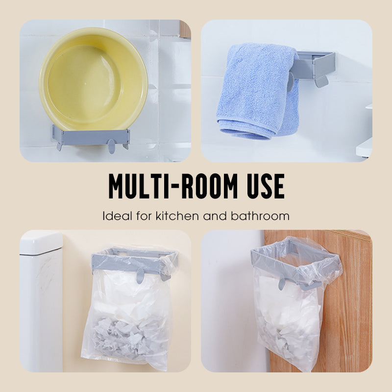 🔥Limited-time offer-No-Drill Wall-Mounted Folding Trash Bag Holder