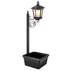 Outdoor Solar Garden Light with Planter Base – Vintage Warm Glow, All-Weather Iron Design & Dual Function 🌸🌙