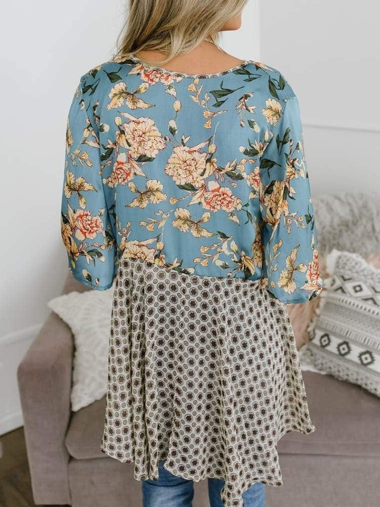 ✨Women's Floral Kimono Ruffle Sleeve Tie Cardigans Flowy Boho Loose Cover Ups