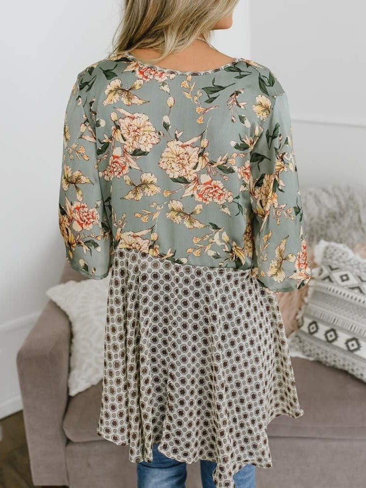 ✨Women's Floral Kimono Ruffle Sleeve Tie Cardigans Flowy Boho Loose Cover Ups