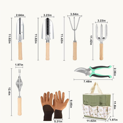 Heavy-Duty Garden Tool 9-Piece Set