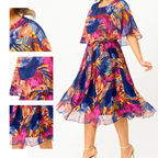 Women's Graceful Floral Printed Half-Sleeve Dress