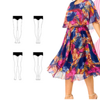 Women's Graceful Floral Printed Half-Sleeve Dress