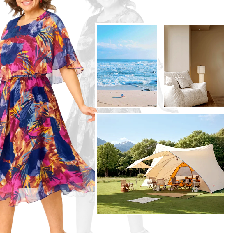 Women's Graceful Floral Printed Half-Sleeve Dress