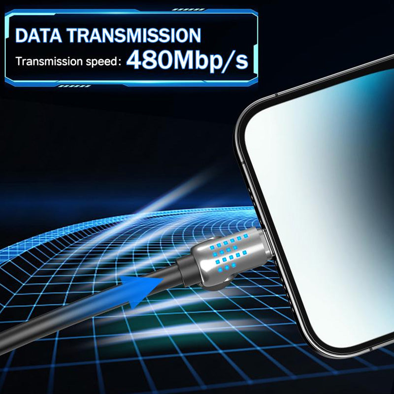 4-in-1 Fast Charging Data Cable with Breathing Light