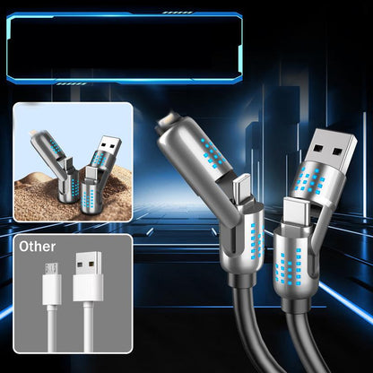 4-in-1 Fast Charging Data Cable with Breathing Light